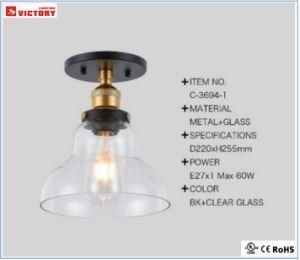 Modern Residential Glass Ceiling Light for Indoor Hotel Shop