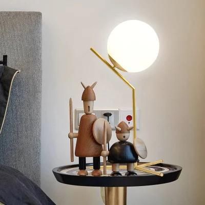 Glass Spherical Vertical Table Lamp Nordic Sofa Ball Table Lamp