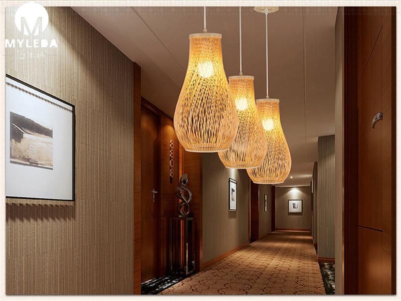 Rustic Vintage Bar Restaurant Bamboo Cage Pendant Hanging Lamp