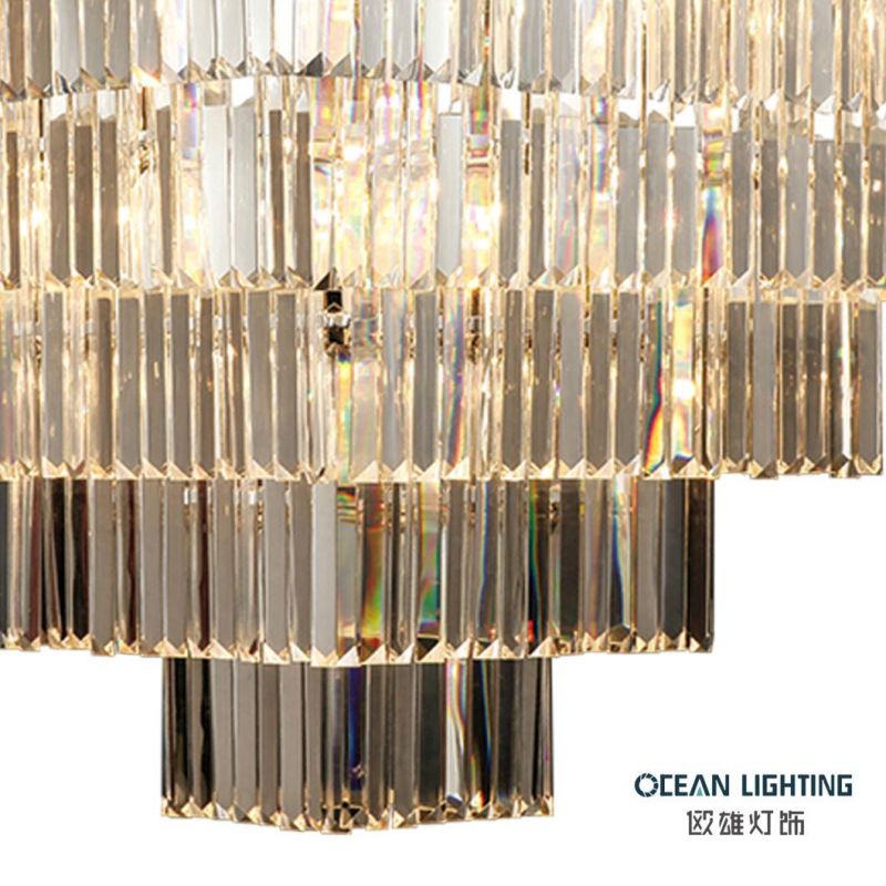 Indoor Suspension LED Lamp Pendant Light Hanging Crystal Chandelier