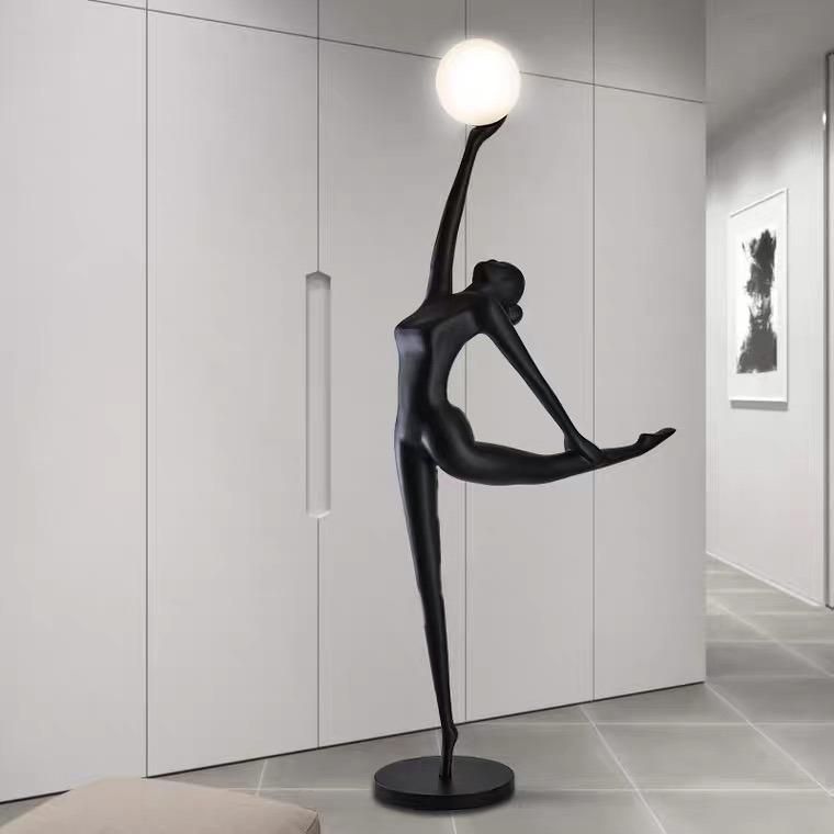 Nordic Luxury Floor Lamp Living Room Sofa Lamp Art Hotel Lobby Office Ballet Girl Standing Lamp