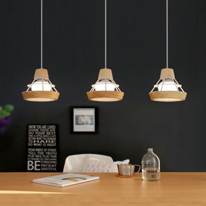 Fancy Decorative Metal Wooden Pendant Home Light for Coffee Shop