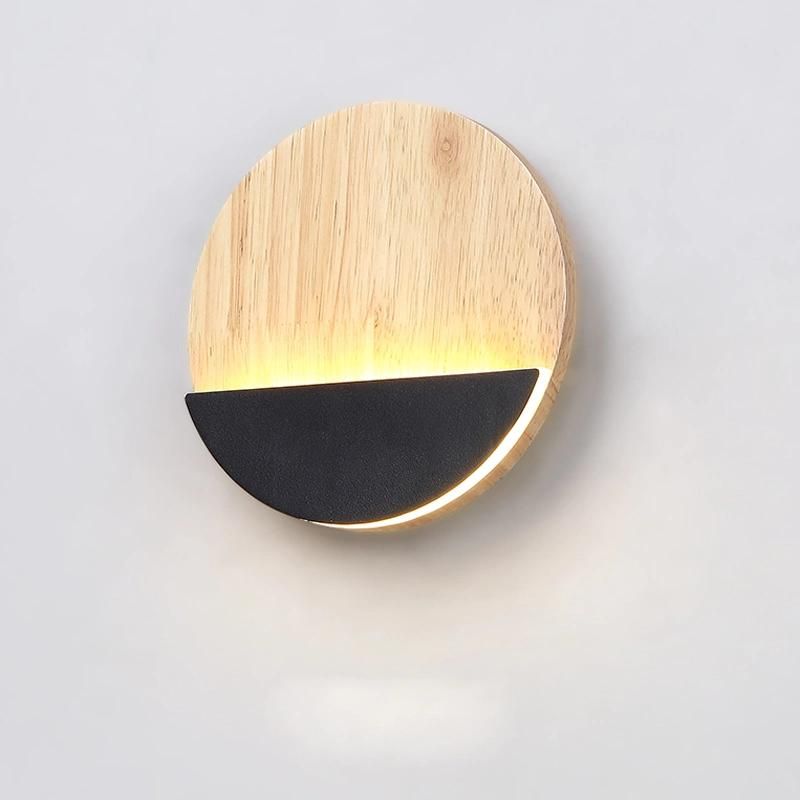 Wood Wall Lamp Personalized Bedroom Modern Simple Creative LED Corridor Bedside Light