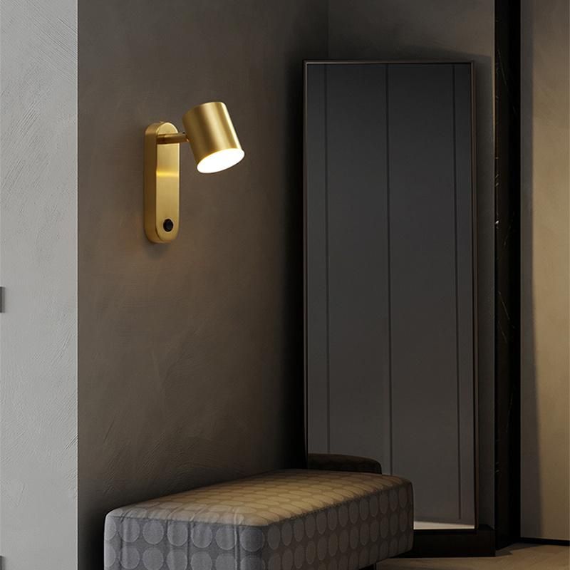 Copper Wall Lamp for Modern Bedside Lamp Creative Living Room Wall Hotel Light