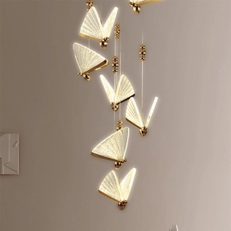 Butterfly Design Crystal Chandelier Hotel Lobby Exhibition Hall Pendant Lamp