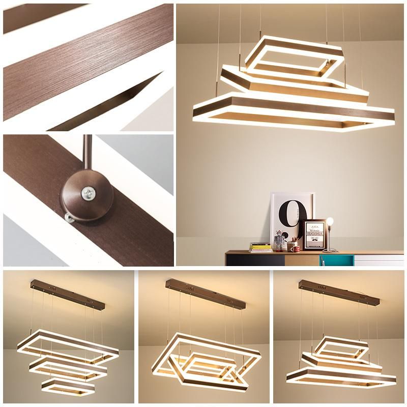 Square Hanging Light Fixture Indoor Home Pendant LED Light (WH-AP-12)