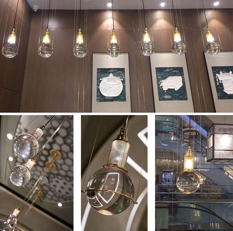 Modern Fashion Wine Bar Crystal Glass Chandelier LED Salon Hanging Lamp Shop Pendant Lighting for Restaurant Zf-Cl-098