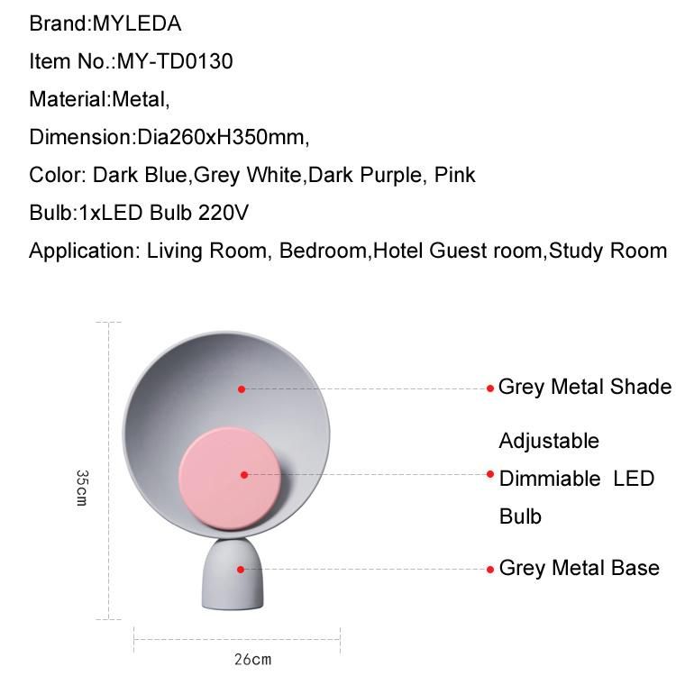 Indoor Decoration Modern Metal Shade Table Light Desk Lamp