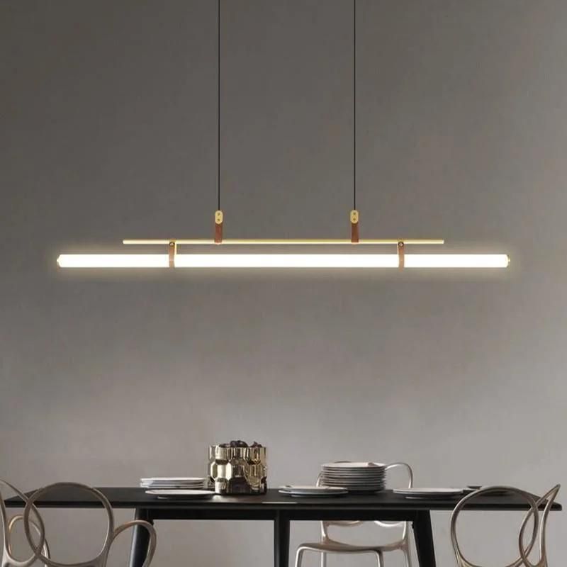 Nordic Dining Table Restaurant Hanging Lights Minimalist Dining Room LED Pendant Lights Modern Minimalist Tube Line Pendant Lamp