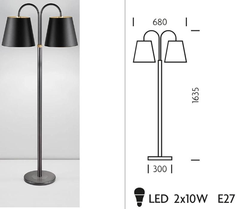 Modern Polished Chrome Standing Floor Light