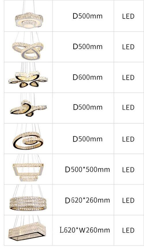 Indoor Lighting Modern Crystal Chandelier with K9 for Dinner Room