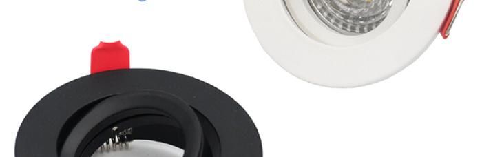 Black Round Tilt Downlight Fitting Fixture Ceiling Lamp LED Holder for MR16 GU10 (LT2208)