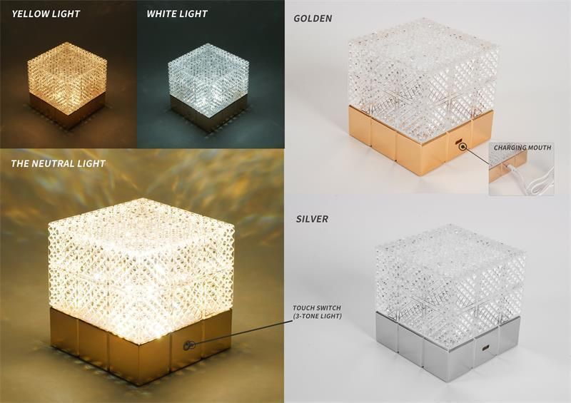 LED Magic Cube Table Lamp Creative Desktop Night Light Bedroom Living Room Decoration Atmosphere Light