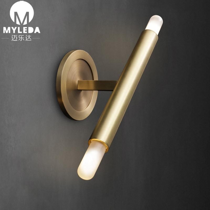 Modern Decor 2 Bulb Light Fixture Matte Brass Vanity Light Wall Sconce Light