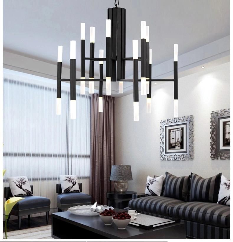 Gold Metal Lamp LED Modern Big Projector Chandelier