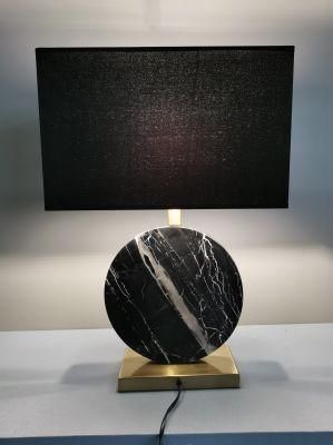 Black Marble Table Lamp for Living Room