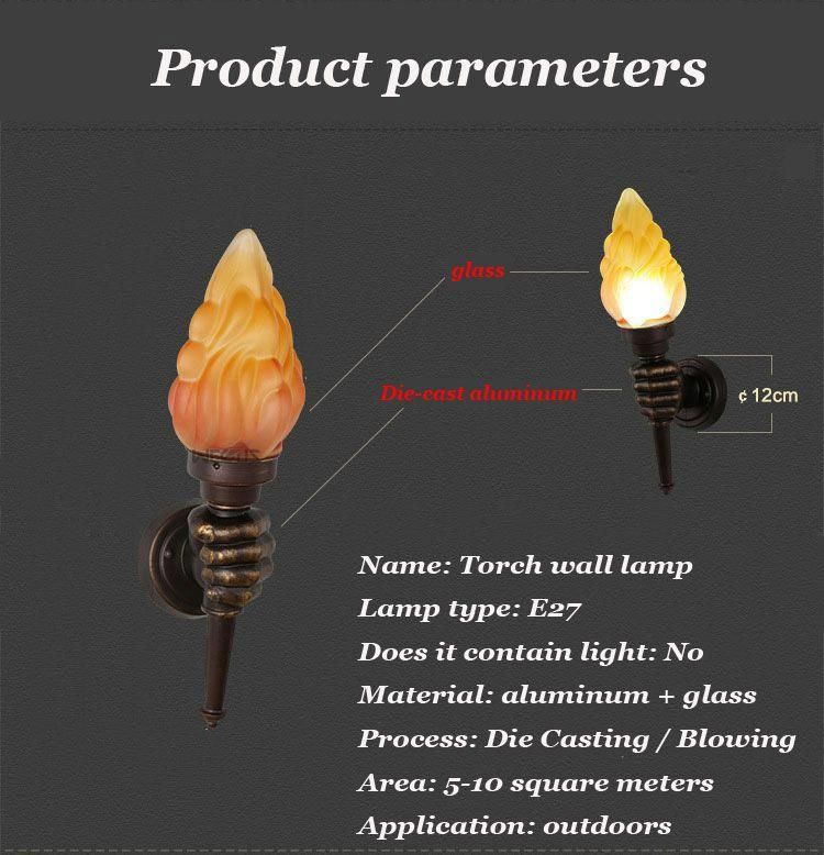 Garden Yard Porch Living Room Bedroom Corridor Wall Sconces Restaurant Cafe Creative Torch Hand Wall Lamp (WH-VR-52)