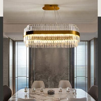 Elegant Lamp Gantung Rectangular Chandelier Crystal, Big Lustre Moderne Salon Large Crystal Chandelier