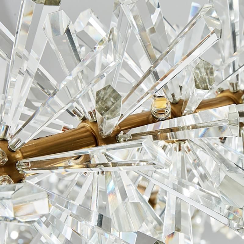 Round Ring Vintage Style Crystal Chandelier High-Class Restaurant Lighting