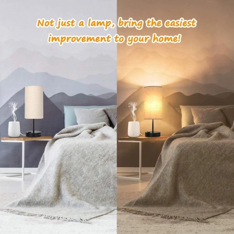 Reading Table Lamp with USB Charging Port for Bedroom Hotel