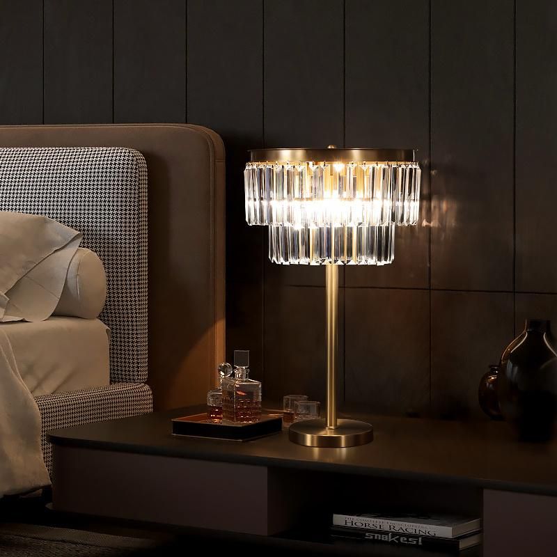 Crystal Table Lamp Floor Lamp Light Luxury Modern Creative Lighting Living Room Bedroom Gold Floor Lamp (WH-MFL-80)