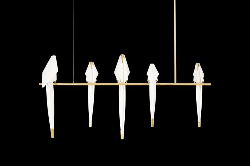 Nordic Simple Paper Crane Shape Home Decorative Design Chandeliers LED Hanging Pendant Light Floor Lights