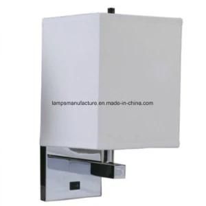 Hotel Wall Sconce Includes a Ivory Linen Hardback Square Shade