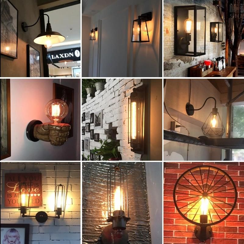 Home Retro Wrought Iron Wall Lamp Bar Three-Head Candle Crystal Wall Lamp