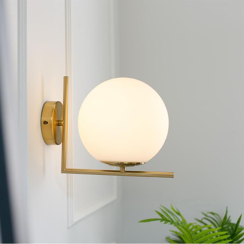 Nordic Postmodern Minimalist Wall Lamp Home Living Room Aisle Staircase Lamp Bedroom Bedside Lamp Glass Decorative Wall Lamp
