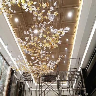 Glass Leaf Project Decorative Chandelier for Hotel Lobby, Elevator Gate, Meeting Room