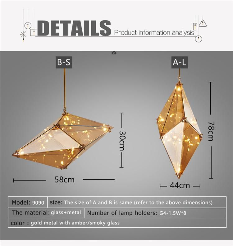 Decorative Glass Simple Creative Replica LED Pendant Lighting