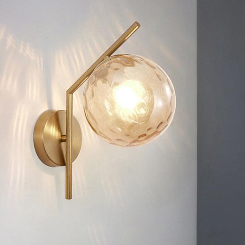 Black Gold Nordic Glass Wall Lamp LED Indoor Moon Wandlamp Bedroom Indoor Wall Lamp (WH-OR-111)