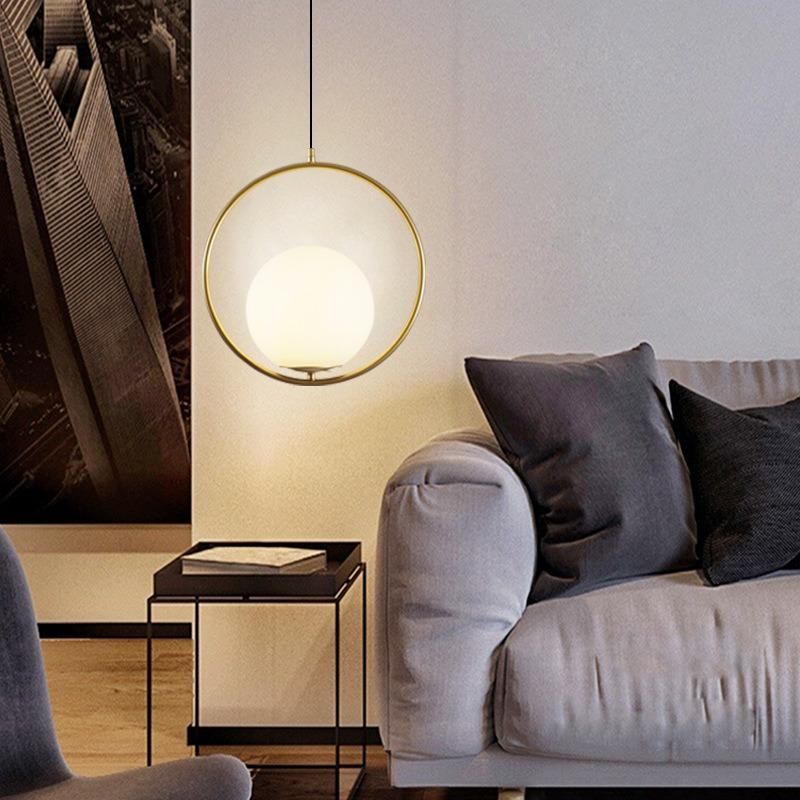 Modern Pendant Light Simple Acrylic Ball Bedside Hanging Light Round Ball Global Pendant Lamp (WH-GP-38)