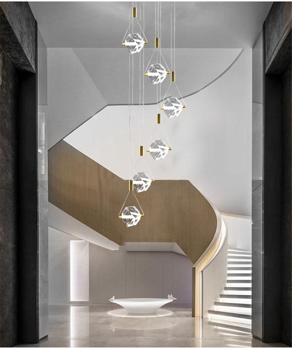 Modern Crystal LED Stairs Small Hanglamp Pendant Lights for Living Room Home Bendroom Dining Room
