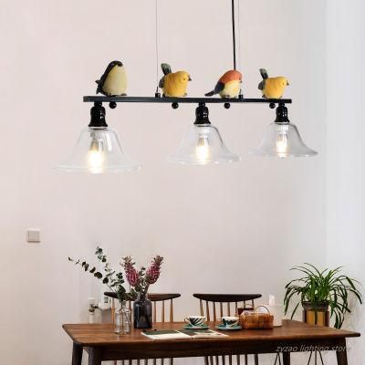 Nordic Pastoral Resin Bird Lamp LED Pendant Lights Dining Room Restaurant Home Decor Hanging Lights Simple Designer Vintage Lamp