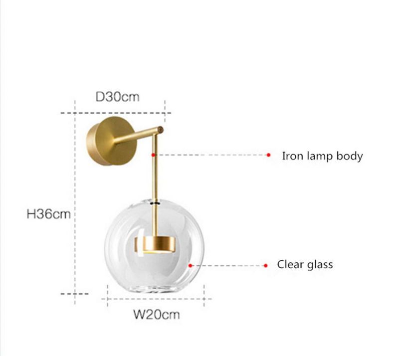 Bedroom Living Room Bedside Lamp Glass Post-Modern Personality Aisle Staircase Background Wall Lamp