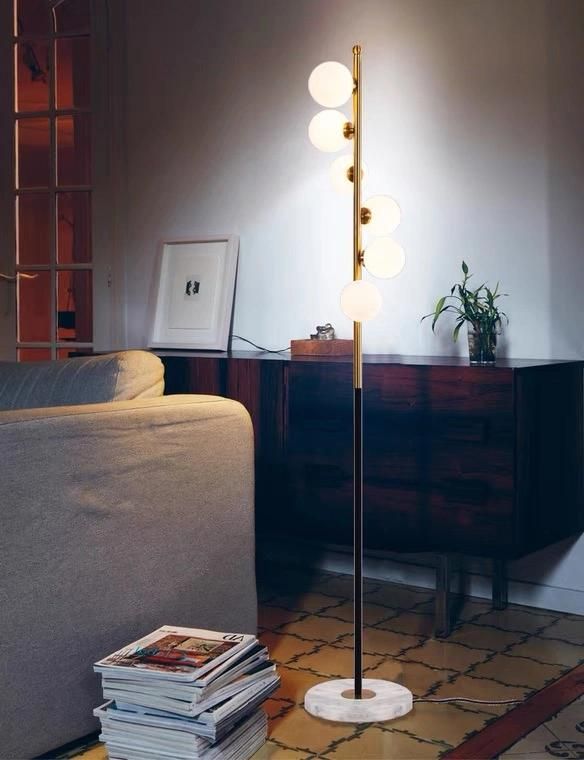 Nordic Magic Bean Floor Lamp Net Red Glass Luxury Extremely Simple Living Room Vertical Creative Bedroom Romantic