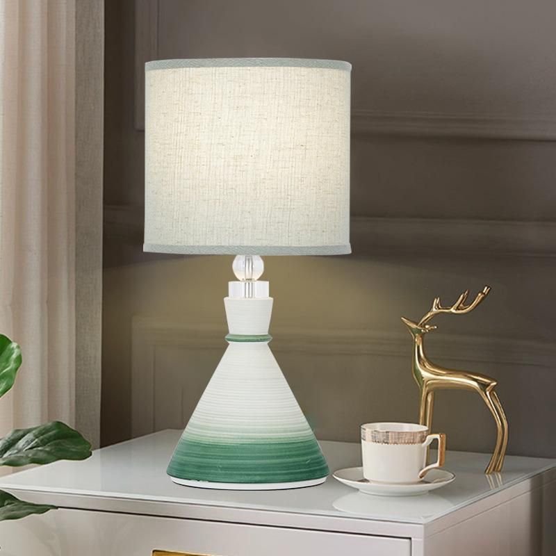Fabric Lampshade Cone Lampshades in High Quality Ceramic Table Lamp