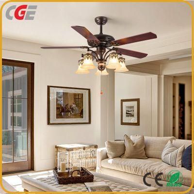 Decoration 52inch 5blades Diningroom Ceiling Fans with Remote Control Ceiling Fan with Light