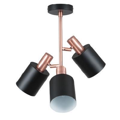 Biba Black &amp; Antique Copper 3 Light Electrified Ceiling Lamp