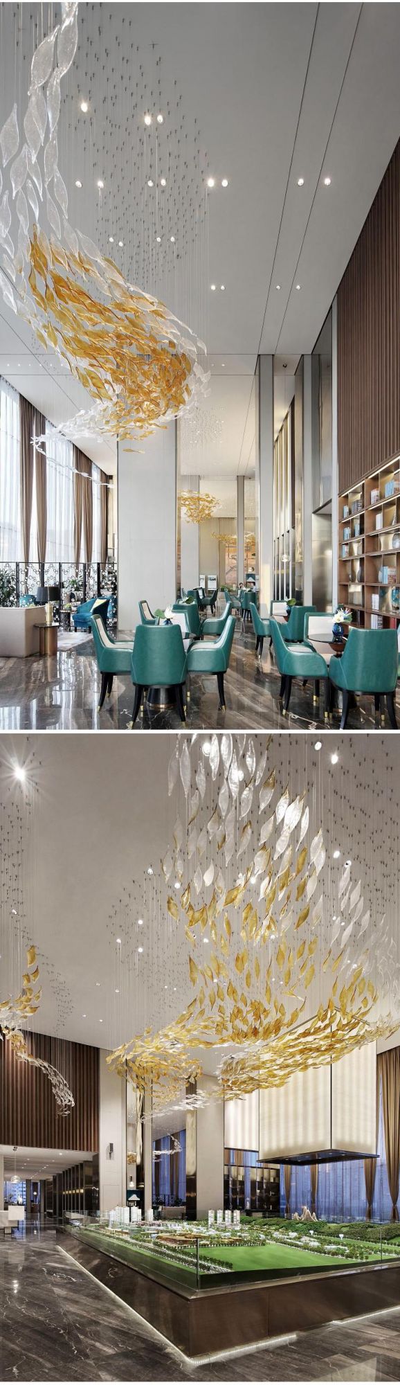 New Arrival Stair Villa Commercial Large Luxury Glass Non-Standard LED Chandelier Lamp