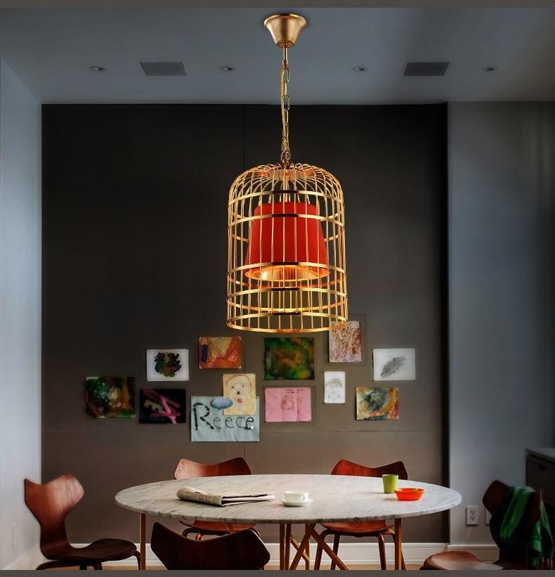 Chinese Bird Cage Light Living Room Restaurant Dining Room Cage Chandelier (WH-VP-136)