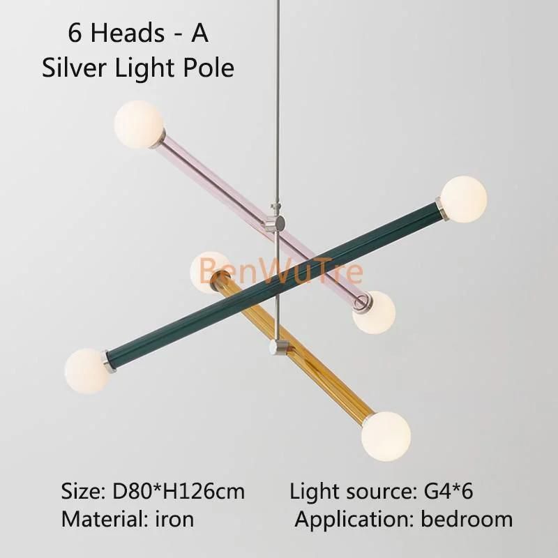 Nordic Tube Chandelier G4 Modern Creative LED Dining Room Simple Light Bedroom Restaurant Designer Chandelier (WH-AP-149)