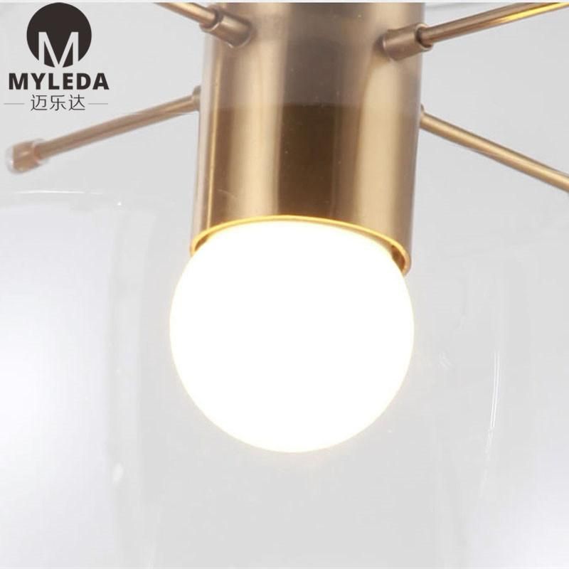 Modern Metal Luxury Glass Hall Restaurant Pendant Light Chandelier