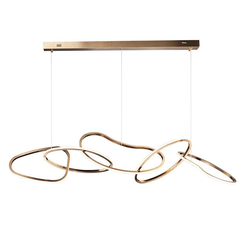 2022 Restaurant Light Luxury Creative Bar Counter Personalized Stainless Steel LED Pendant Lamp Chandeliers