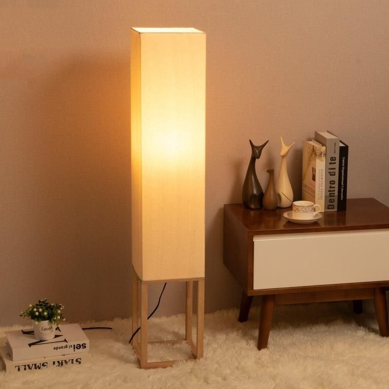 Modern Wood Floor Lamps for Living Room Wooden Fabric Standing Lamps Minimalist Lamp (WH-MFL-09)