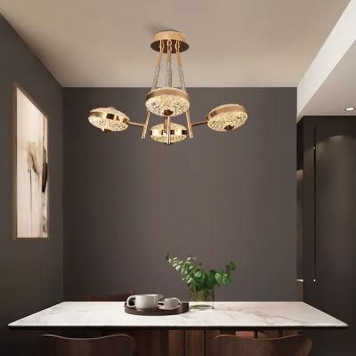 Dafangzhou 60W Light China Dining Light Pendant Supplier Glass Chandelier Yellow Frame Color Pendant Light Chandelier Applied in Hotel