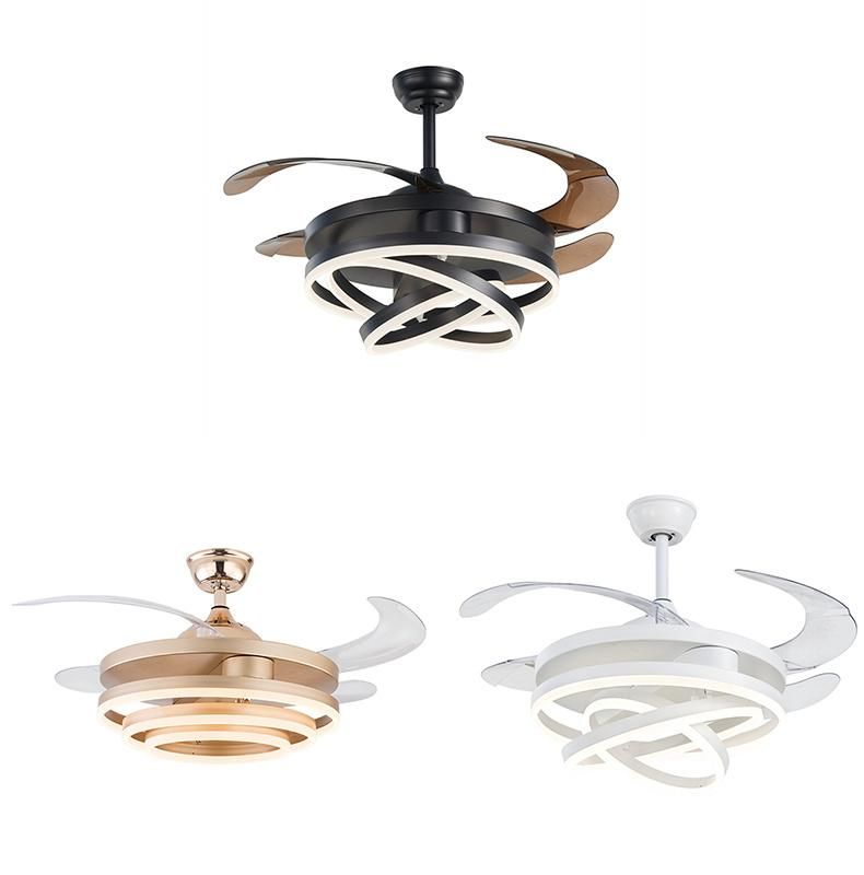 LED Modern Golden Ceiling Fan. with Lamp