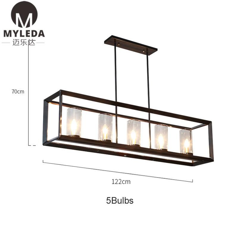 Industrial Light Kitchen Dining Table Black Glass Pendant Light