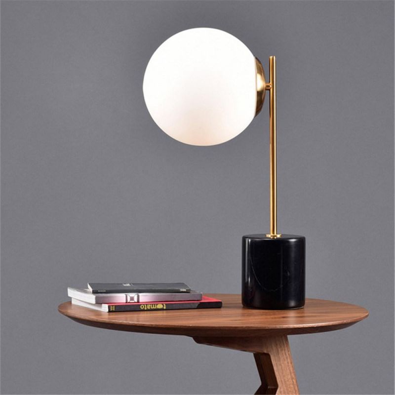 Simple Marble Base Table Lamp Nordic Living Room Home Deco Glass Ball Desk Lamp Bedroom Bedside Lamp Simple Tafellamp